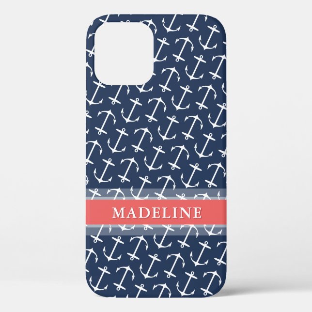 Blauer weißer Kornname Case-Mate iPhone Hülle (Rückseite)