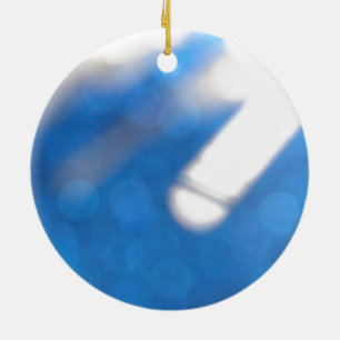 Blauer weißer Lichteffekt Keramik Ornament