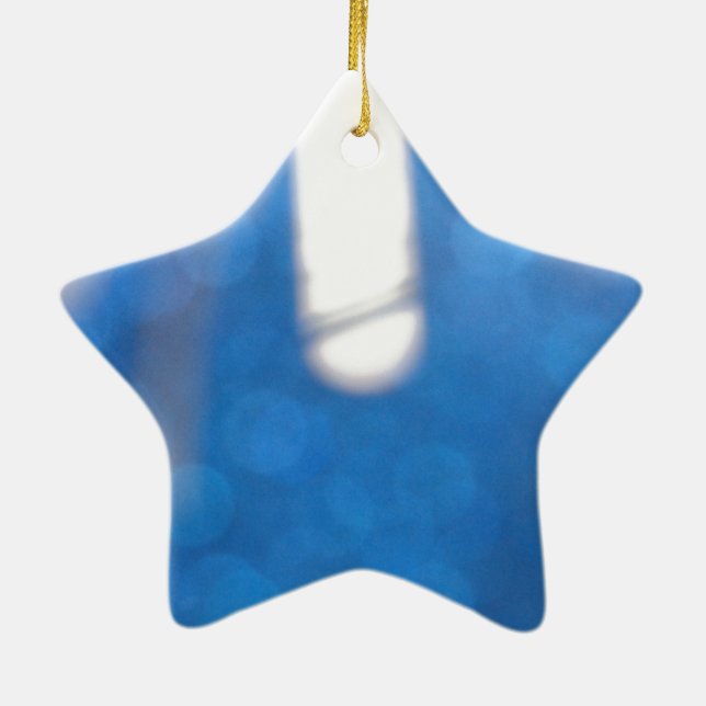 Blauer weißer Lichteffekt Keramikornament (Hinten)