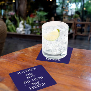 Blauer weißer Mann Mythos Legende Junggeselle Rechteckiger Pappuntersetzer