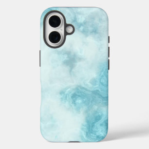 Blauer weißer Marmoreffekt (alle Telefone) iPhone 16 Hülle