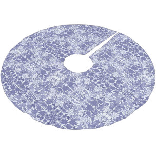 Blauer weißer niederländischer polyester weihnachtsbaumdecke
