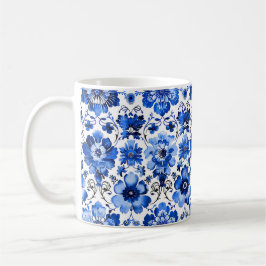Blauer Weißer Portugiesischer Azulejo Keramik Tass Kaffeetasse