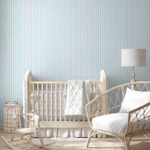 Blauer weißer Streifen Kinderzimmer Nursery Wall D Tapete