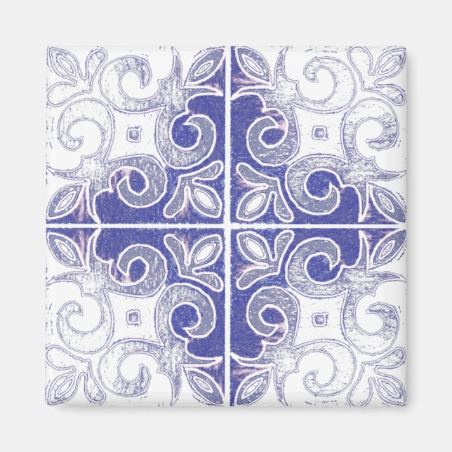 Blauer weißer Swirl, Inspiriert von portugiesische Magnet (Vorne)