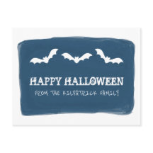 Blauer weißer Wasserfarbenfrosch Halloween Postkar