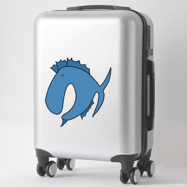 Blauer Weißfisch Aufkleber (Koffer)