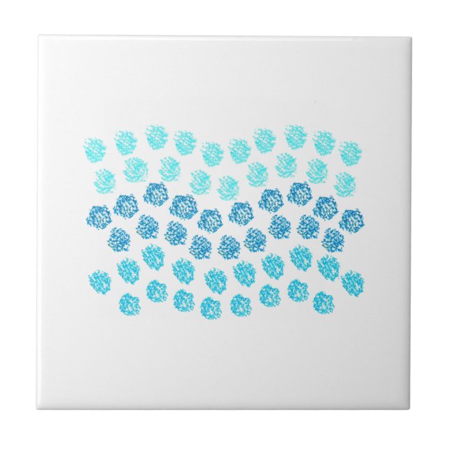 Blauer Wellen Kleine Keramik Fliese (Vorderseite)