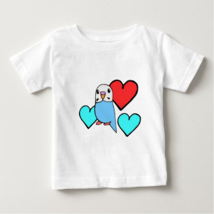 Blauer Wellensittich mit Herzen Baby T-shirt