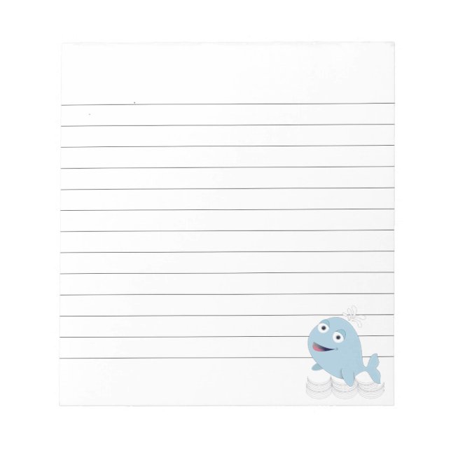 Blauer Whale Custom Lined Notizblock (Vorderseite)