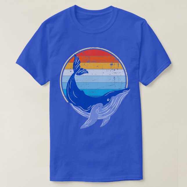 Blauer Whale Lover Retro Vintag T-Shirt (Design vorne)