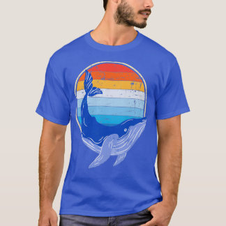 Blauer Whale Lover Retro Vintag T-Shirt