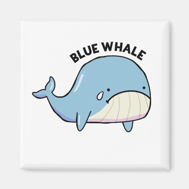Blauer Whale Sad Whale Pun Magnet (Vorne)