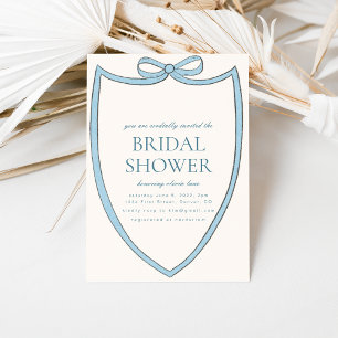 Blauer Whimsical Bow Bridal Dusche Einladung
