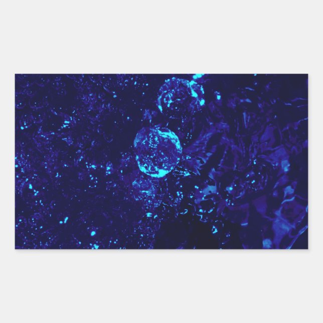 Blauer Whirlpool Bubbles Rectangle Sticker (Vorderseite)