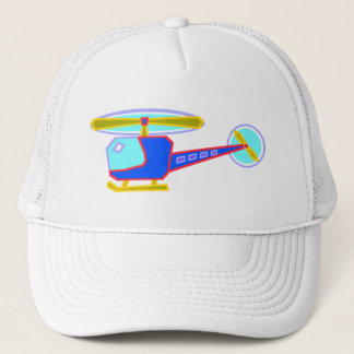Blauer Whirly-Gelockter Hubschrauber Truckerkappe