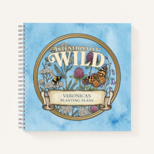 Blauer Wildbestäuber-Garten Notizbuch nach Maß