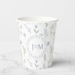 Blauer Wildblume Hochzeitspapier-Becher Pappbecher