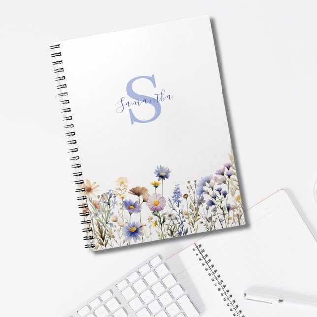 Blauer Wildblume Personalisiert Notizblock (Von Creator hochgeladen)