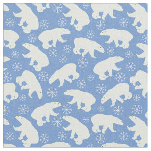 Blauer Winter-Eisbär Stoff