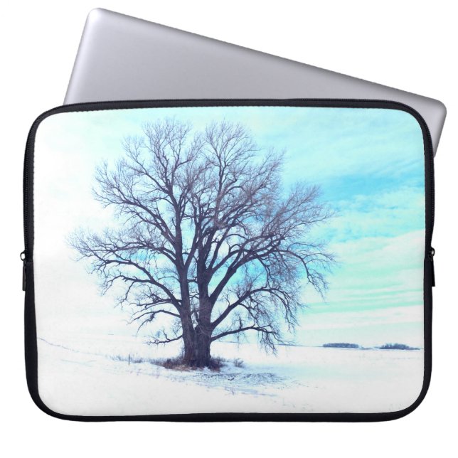 Blauer Winter Laptopschutzhülle (Vorderseite)