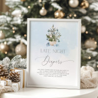 Blauer Winter Weihnachtsbaum Späte Nacht Windeln