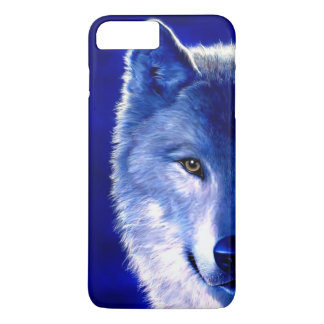 Blauer Wolf an NachtiPhone 7 Plusfall iPhone 8 Plus/7 Plus Hülle