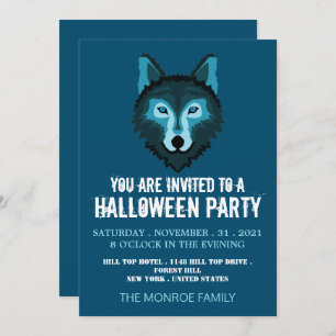 Blauer Wolf, Halloween-Party Einladung