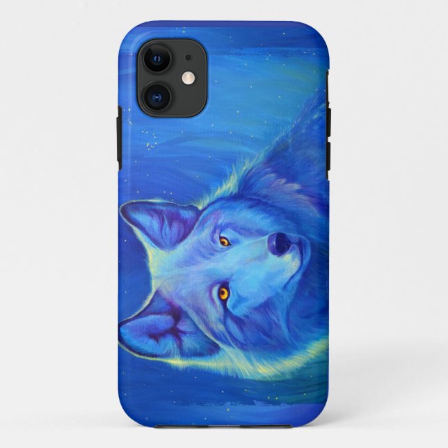 Blauer Wolf iPhone 5/5S kundenspezifischer Case-Mate iPhone Hülle (Rückseite)
