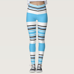 Blauer Workout Hipster des ethnischen Stammes- Leggings