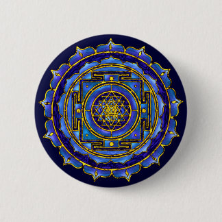 Blauer Yantra Knopf Button