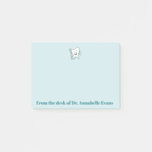 Blauer Zahn und Bürste Post-it Klebezettel