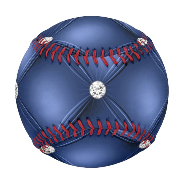 Blauer Zauber Kleiner Quadrat Dekoratives Muster Baseball (Vorderseite)