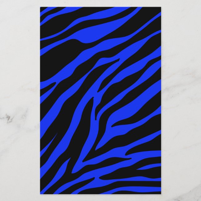 Blauer Zebra Briefpapier (Vorderseite)