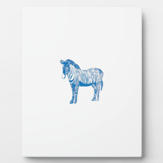Blauer Zebra Fotoplatte