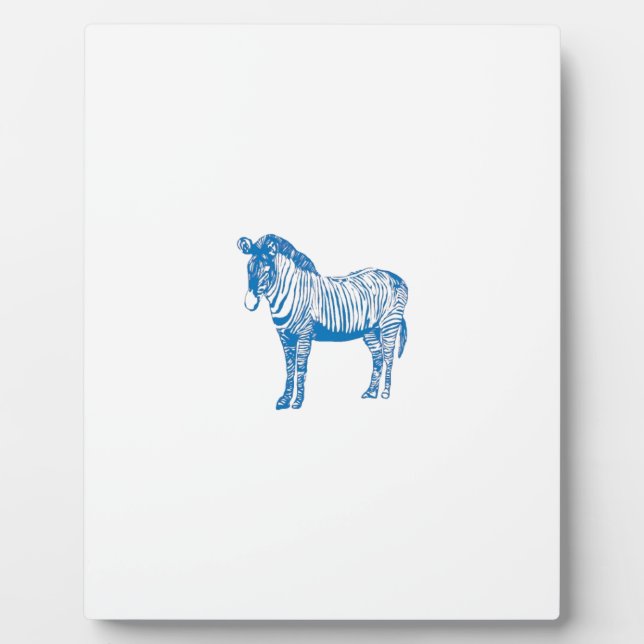 Blauer Zebra Fotoplatte (Vorderseite)
