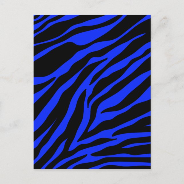 Blauer Zebra Postkarte (Vorderseite)