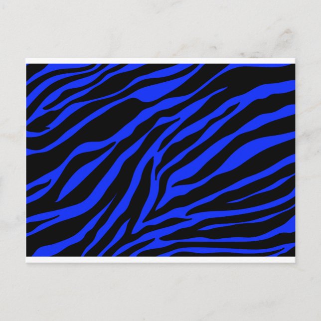 Blauer Zebra Postkarte (Vorderseite)