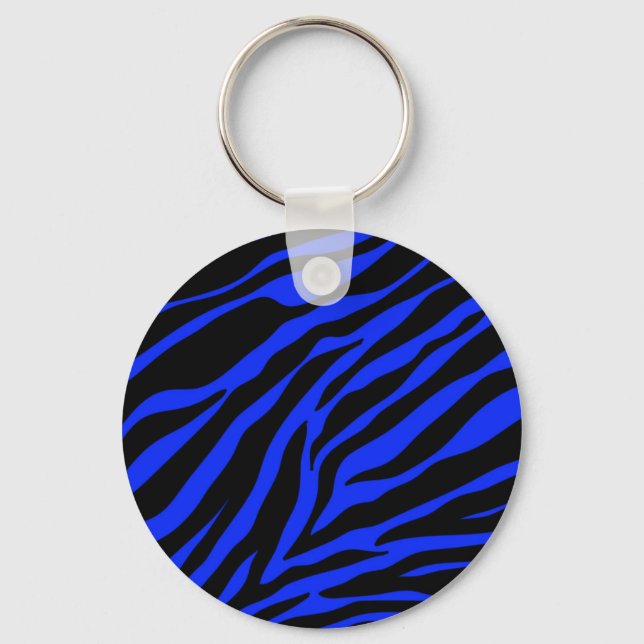 Blauer Zebra Schlüsselanhänger (Vorderseite)
