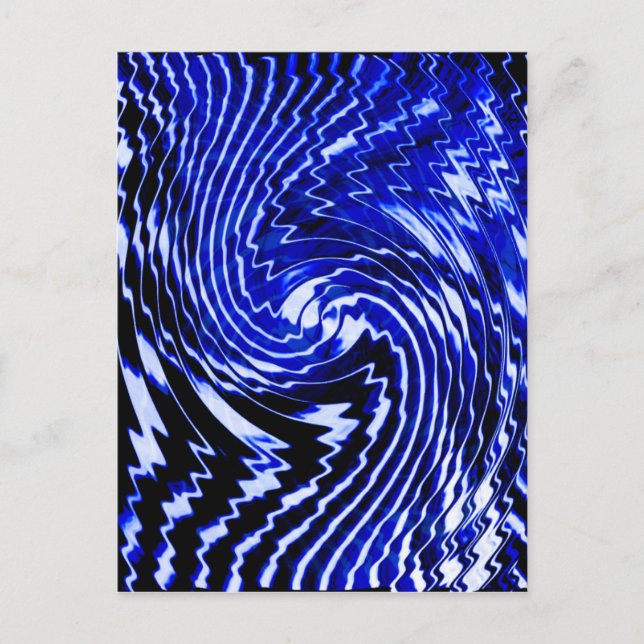 Blauer Zebra-Wirbel Postkarte (Vorderseite)