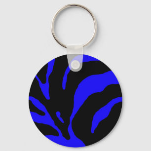 Blauer Zebrastreifen Schlüsselanhänger