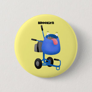 Blauer Zementmischer Cartoon Button