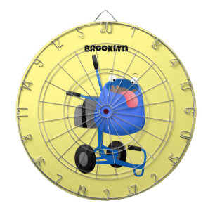 Blauer Zementmischer Cartoon Dartscheibe