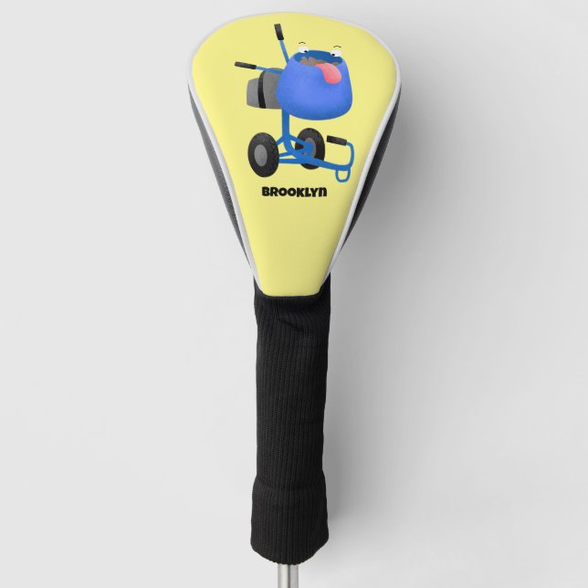 Blauer Zementmischer Cartoon Golf Headcover (Vorderseite)