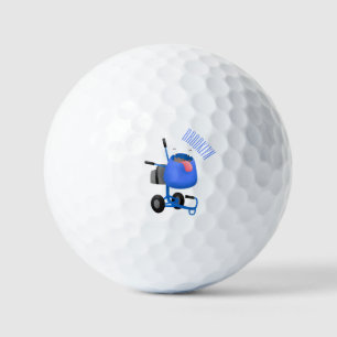 Blauer Zementmischer Cartoon Golfball