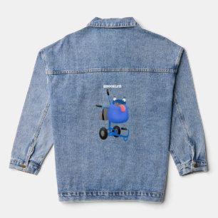 Blauer Zementmischer Cartoon Jeansjacke