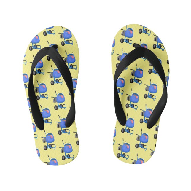 Blauer Zementmischer Cartoon Kinderbadesandalen (Fußbett)