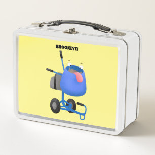 Blauer Zementmischer Cartoon Metall Brotdose