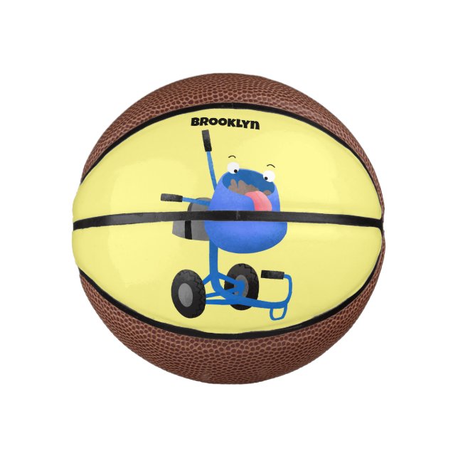 Blauer Zementmischer Cartoon Mini Basketball (Vorderseite)