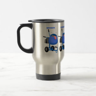 Blauer Zementmischer Cartoon Reisebecher